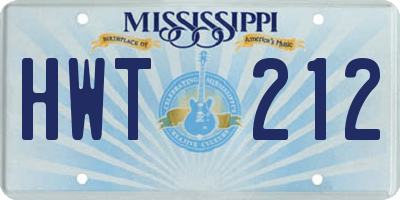 MS license plate HWT212