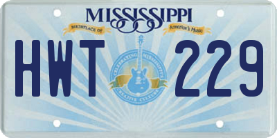 MS license plate HWT229