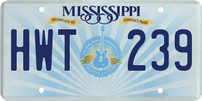 MS license plate HWT239