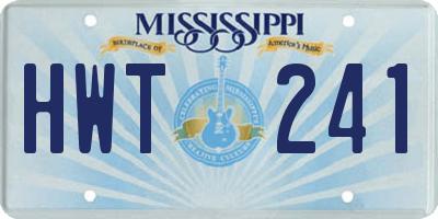 MS license plate HWT241
