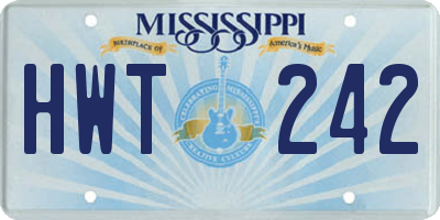 MS license plate HWT242
