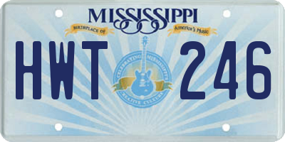 MS license plate HWT246