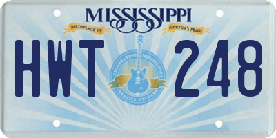 MS license plate HWT248