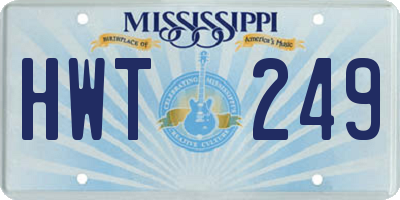 MS license plate HWT249