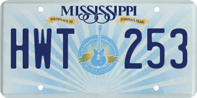 MS license plate HWT253