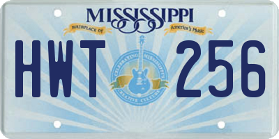 MS license plate HWT256