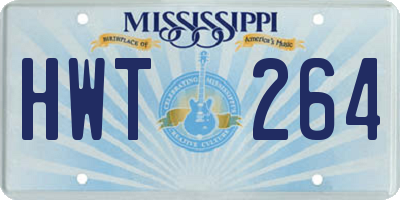 MS license plate HWT264