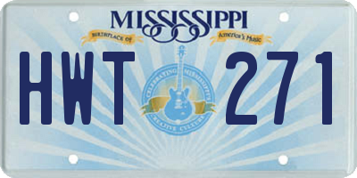 MS license plate HWT271