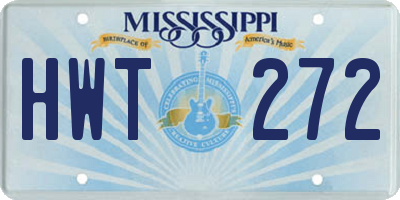 MS license plate HWT272