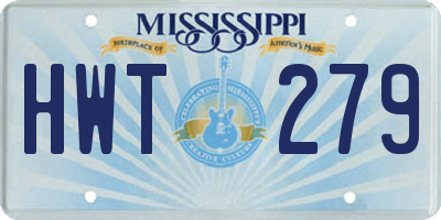 MS license plate HWT279