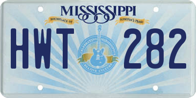 MS license plate HWT282