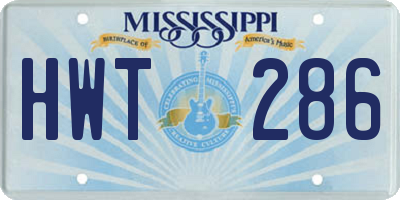 MS license plate HWT286