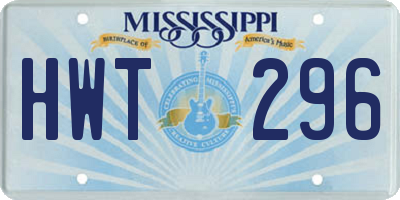 MS license plate HWT296