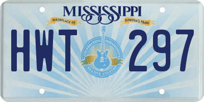 MS license plate HWT297