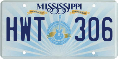 MS license plate HWT306