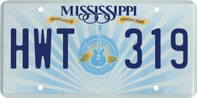 MS license plate HWT319