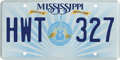 MS license plate HWT327