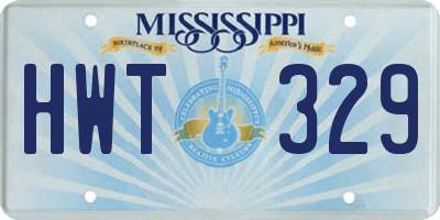 MS license plate HWT329