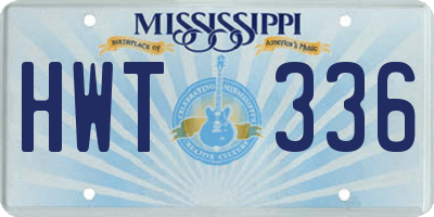 MS license plate HWT336