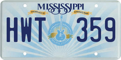 MS license plate HWT359