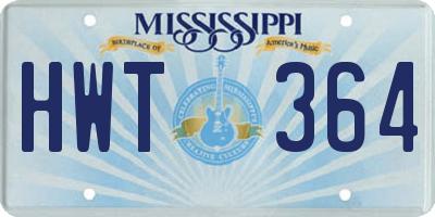 MS license plate HWT364