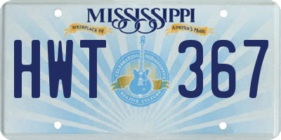 MS license plate HWT367