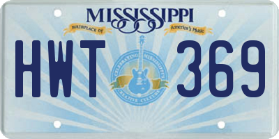 MS license plate HWT369