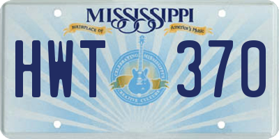 MS license plate HWT370