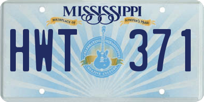 MS license plate HWT371