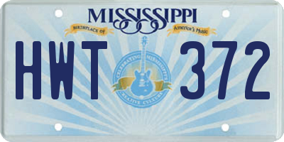 MS license plate HWT372
