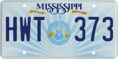 MS license plate HWT373