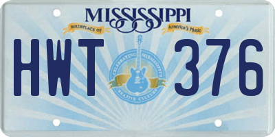 MS license plate HWT376