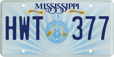 MS license plate HWT377