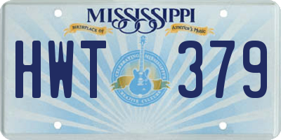 MS license plate HWT379