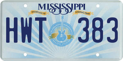 MS license plate HWT383