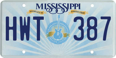 MS license plate HWT387