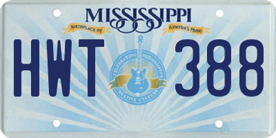 MS license plate HWT388
