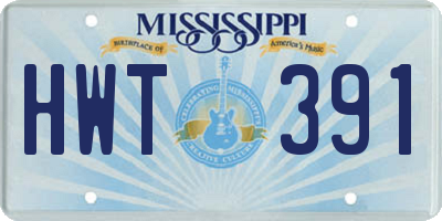 MS license plate HWT391