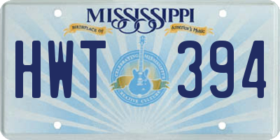 MS license plate HWT394