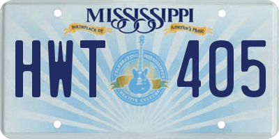 MS license plate HWT405