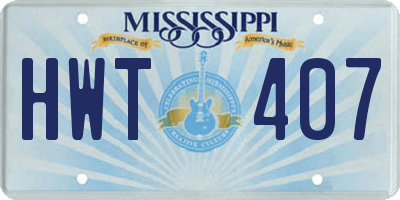 MS license plate HWT407