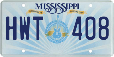 MS license plate HWT408