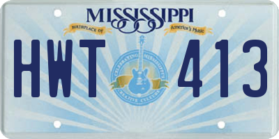 MS license plate HWT413