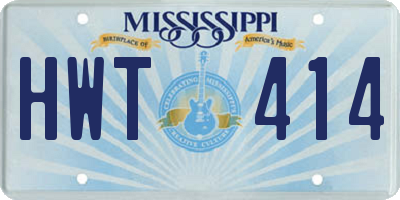 MS license plate HWT414