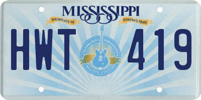 MS license plate HWT419