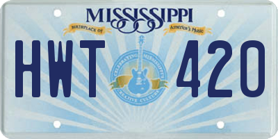 MS license plate HWT420