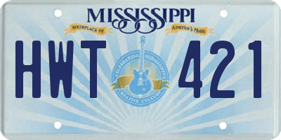 MS license plate HWT421
