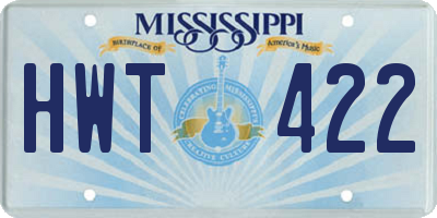 MS license plate HWT422