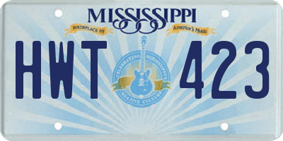 MS license plate HWT423