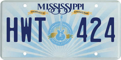 MS license plate HWT424